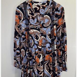 Crown & Ivy Multicolor Paisley Dress, Sz Large